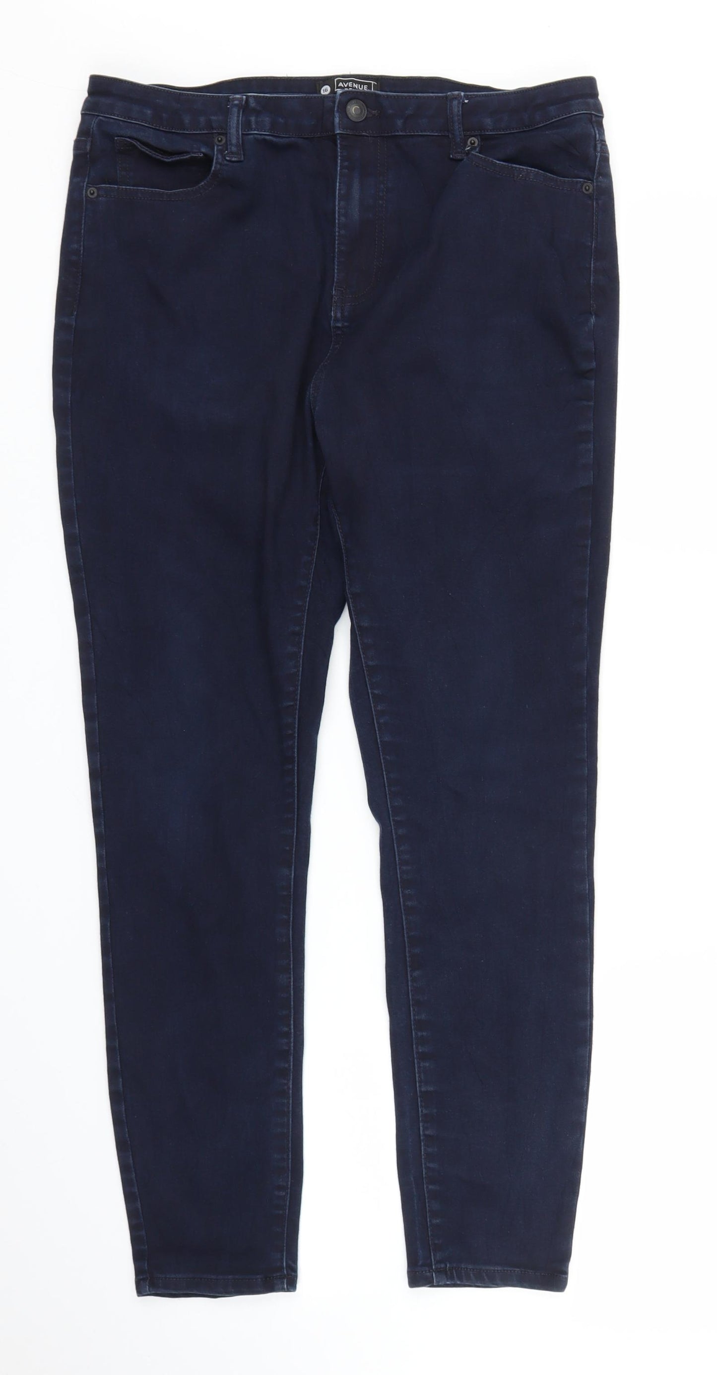 Avenue Denim Womens Blue  Denim Skinny Jeans Size 16 L25 in
