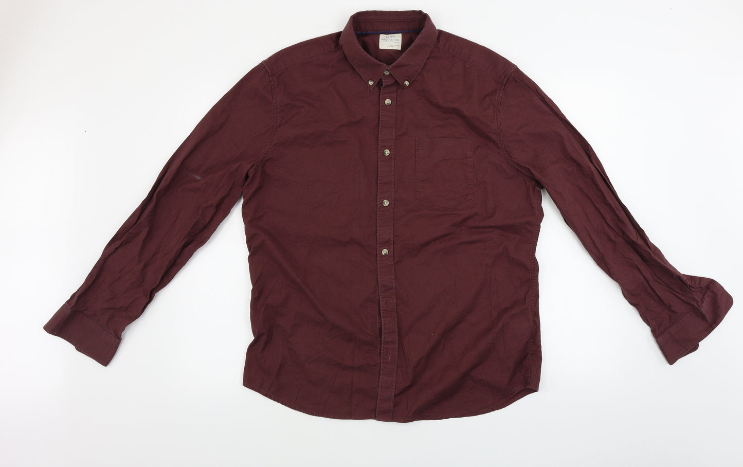 Marks and Spencer  Mens Red    Button-Up Size L