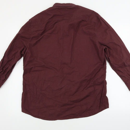 Marks and Spencer  Mens Red    Button-Up Size L