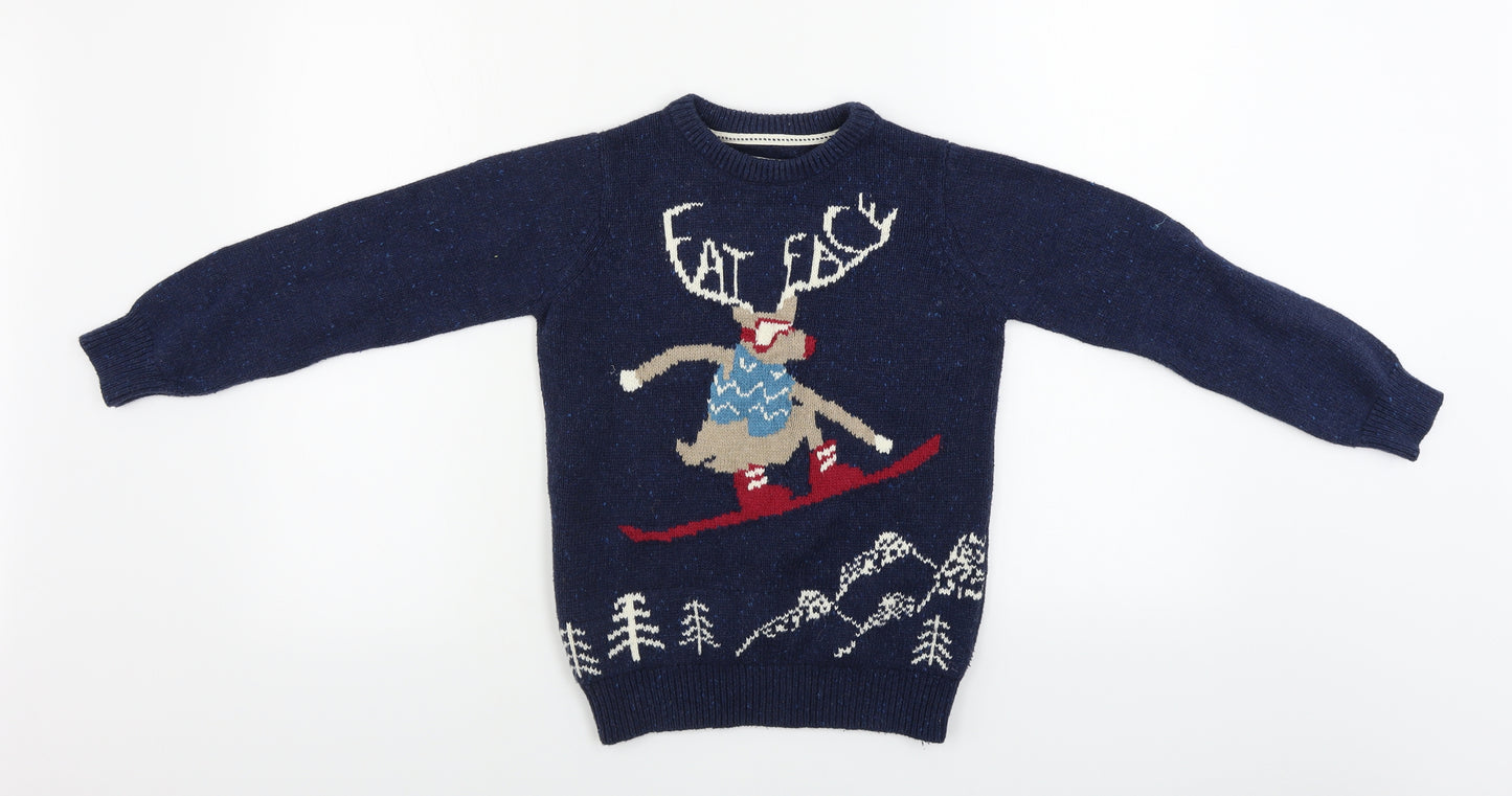 Fat Face Boys Blue   Pullover Jumper Size 10-11 Years  - Christmas Jumper
