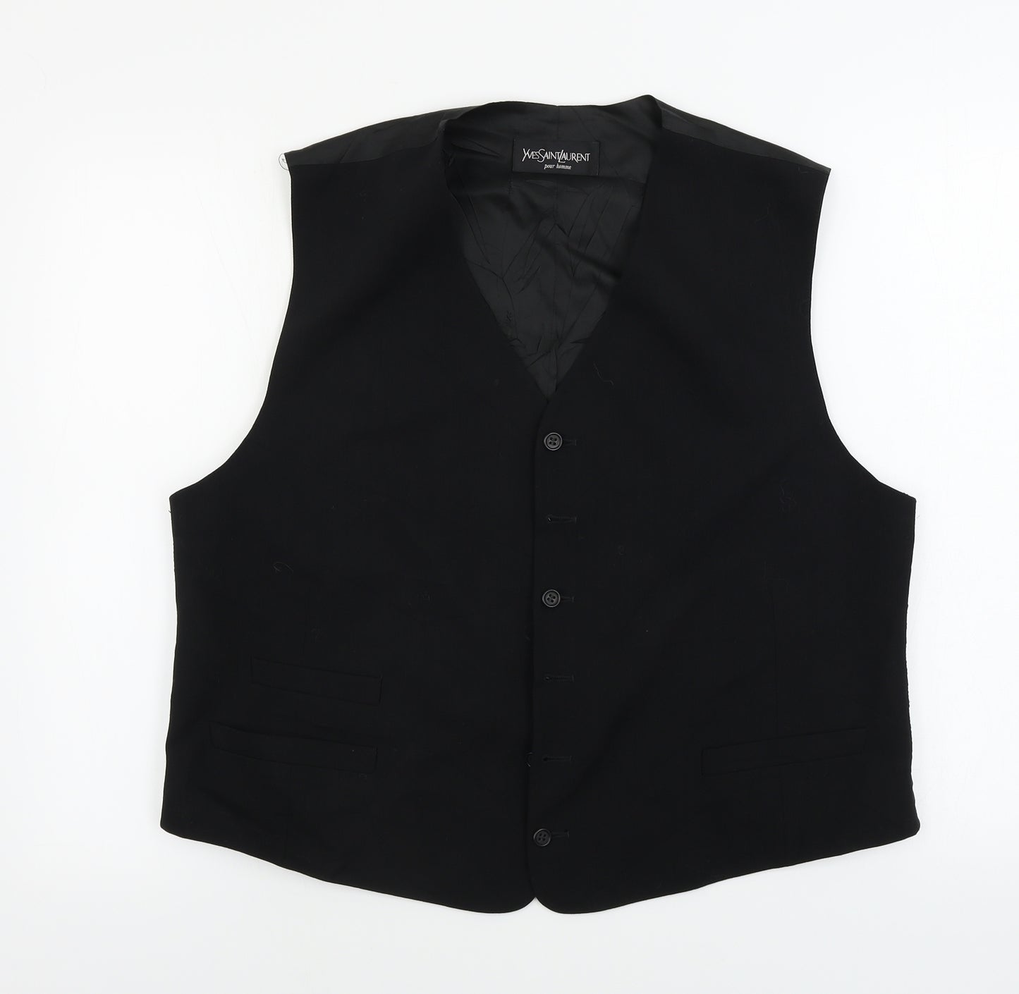 Yves Saint Laurent  Mens Black Houndstooth  Jacket Suit Waistcoat Size 46