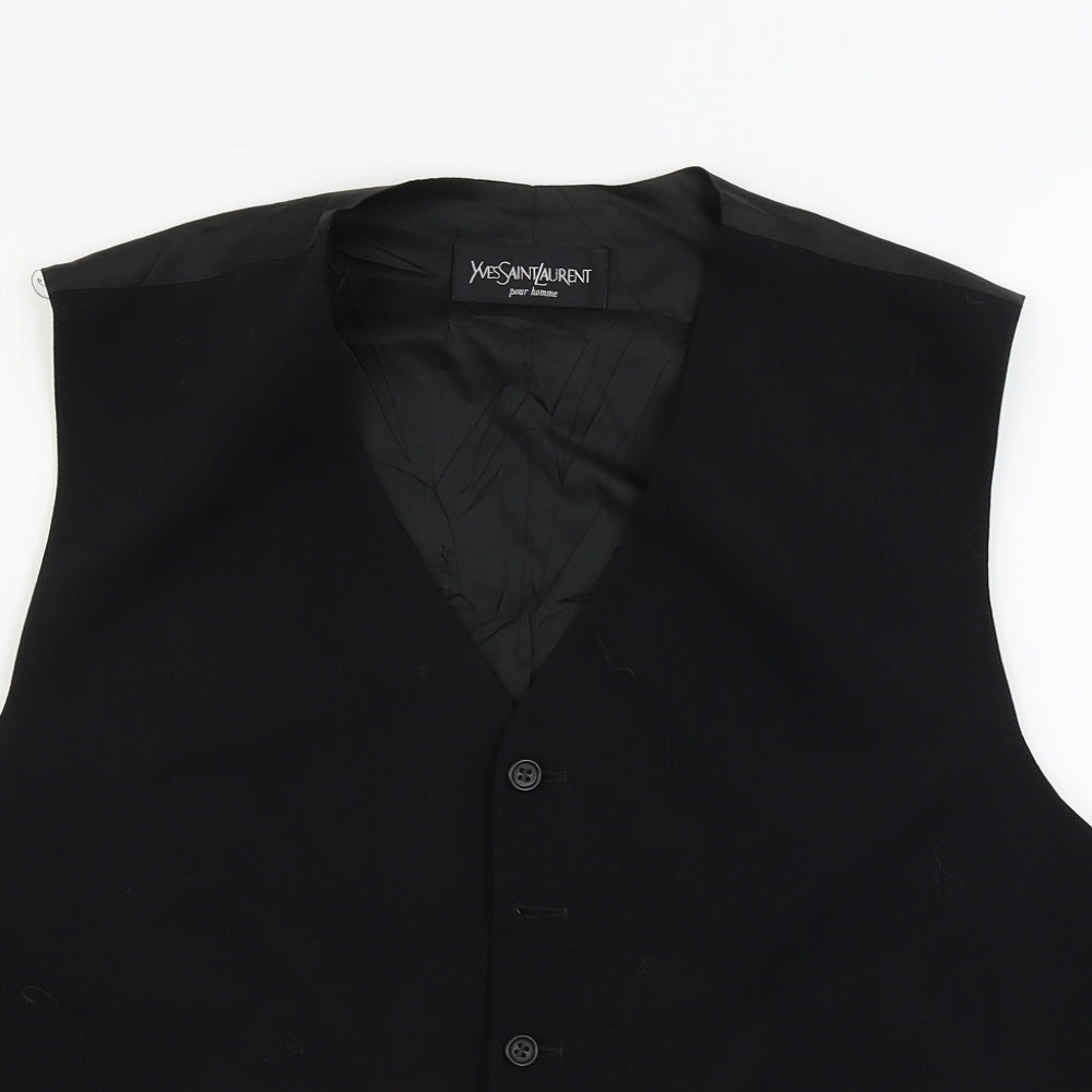 Yves Saint Laurent  Mens Black Houndstooth  Jacket Suit Waistcoat Size 46