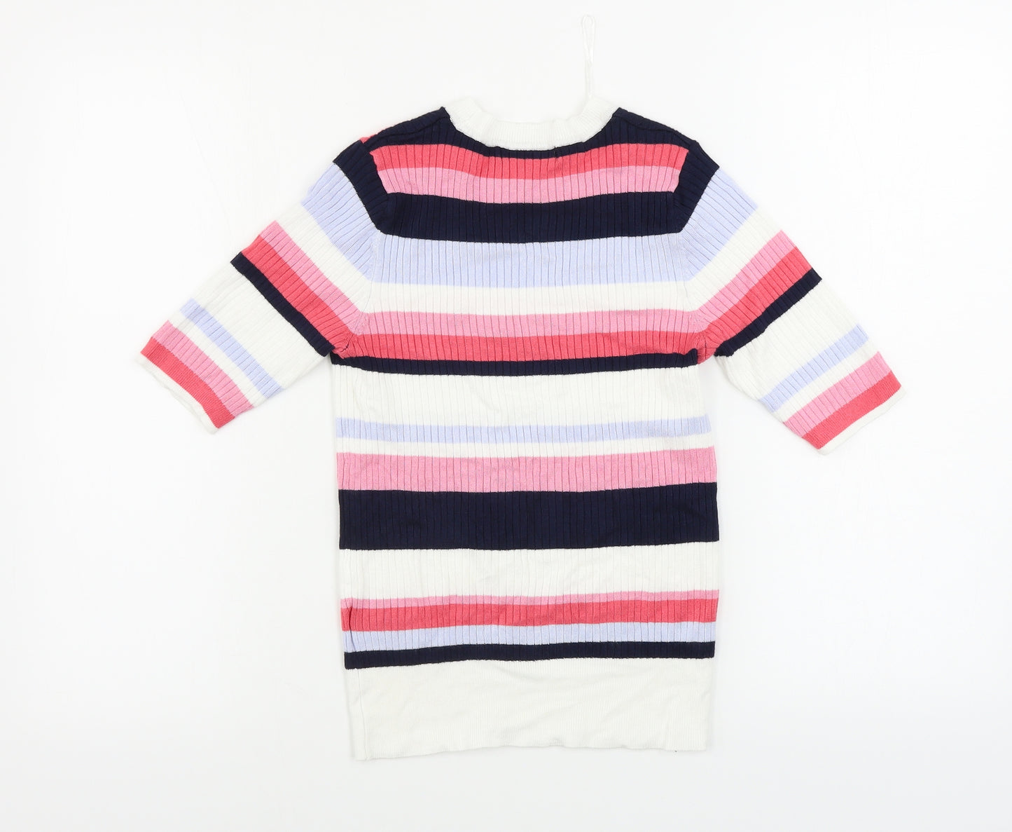 Marks and Spencer  Womens White Striped  Pullover Jumper Size 10