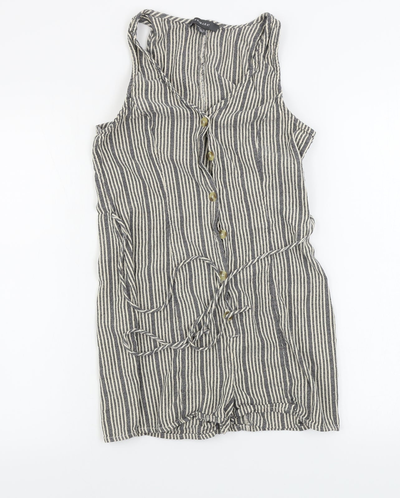 Primark  Womens Grey Striped  Jumpsuit One-Piece Size 12