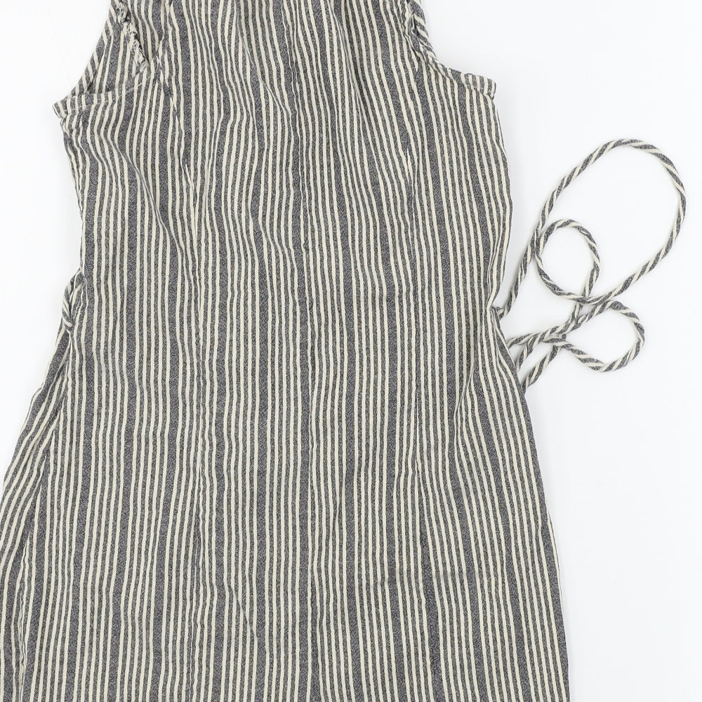 Primark  Womens Grey Striped  Jumpsuit One-Piece Size 12