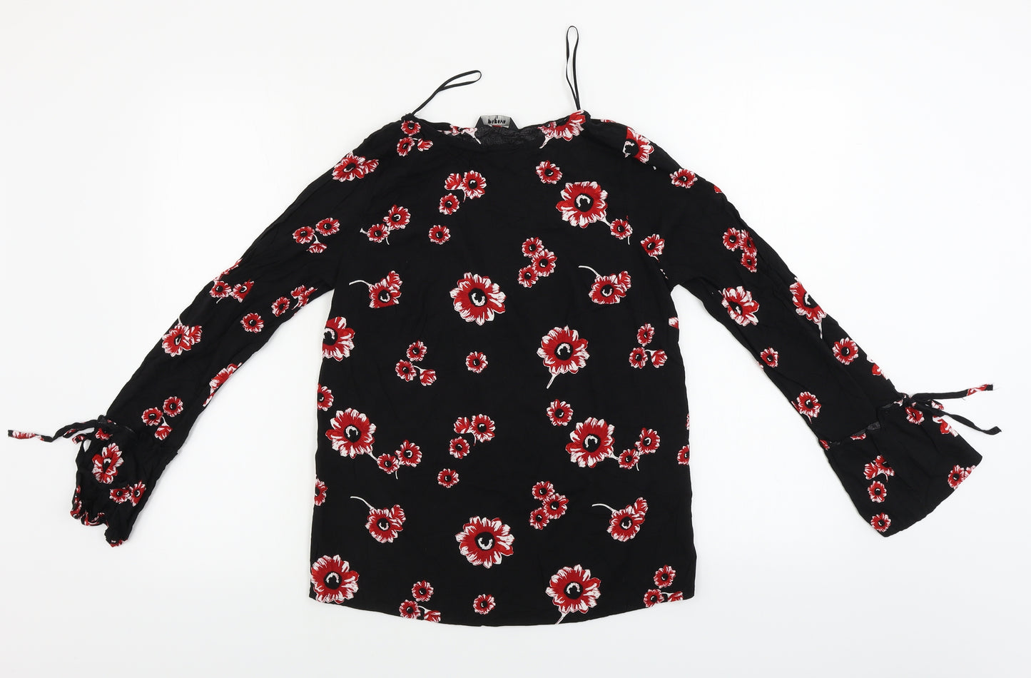 Papaya  Womens Black Floral  Basic Blouse Size 10