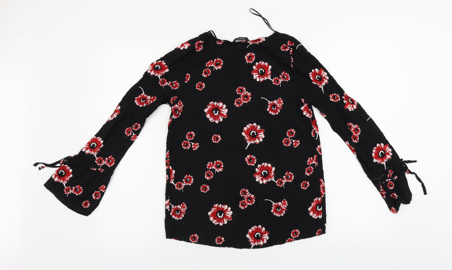 Papaya  Womens Black Floral  Basic Blouse Size 10