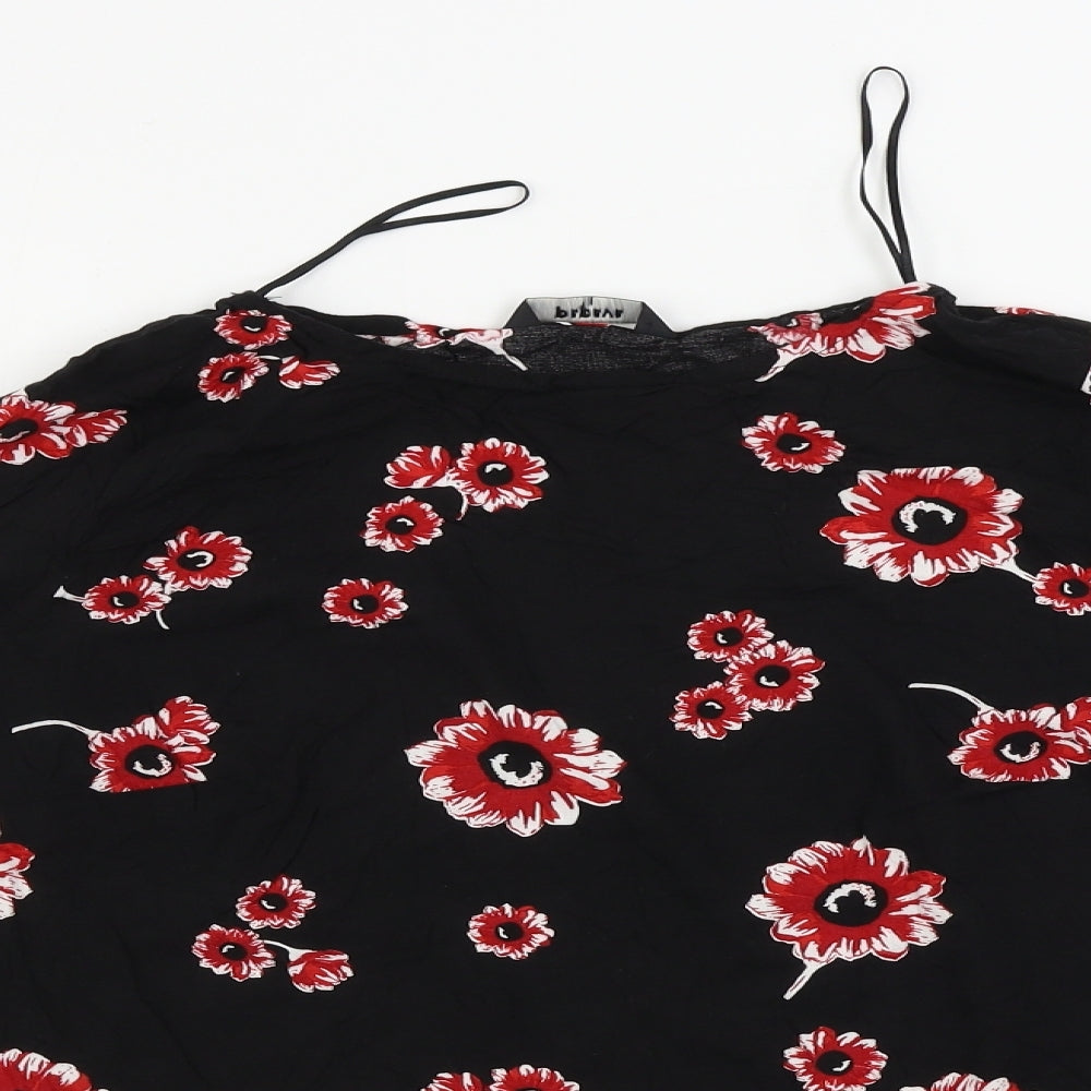 Papaya  Womens Black Floral  Basic Blouse Size 10