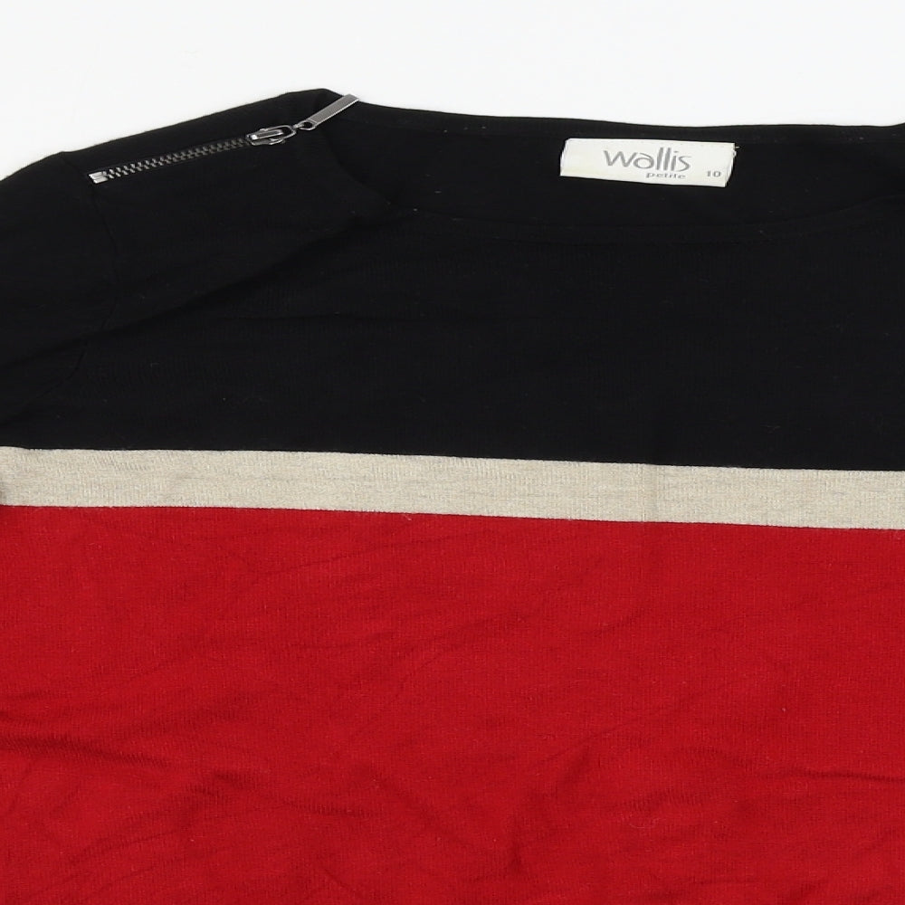 Wallis  Womens Red Striped  Pullover Jumper Size 10
