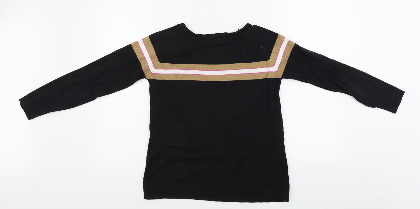 Zara  Womens Black Striped  Pullover Jumper Size M