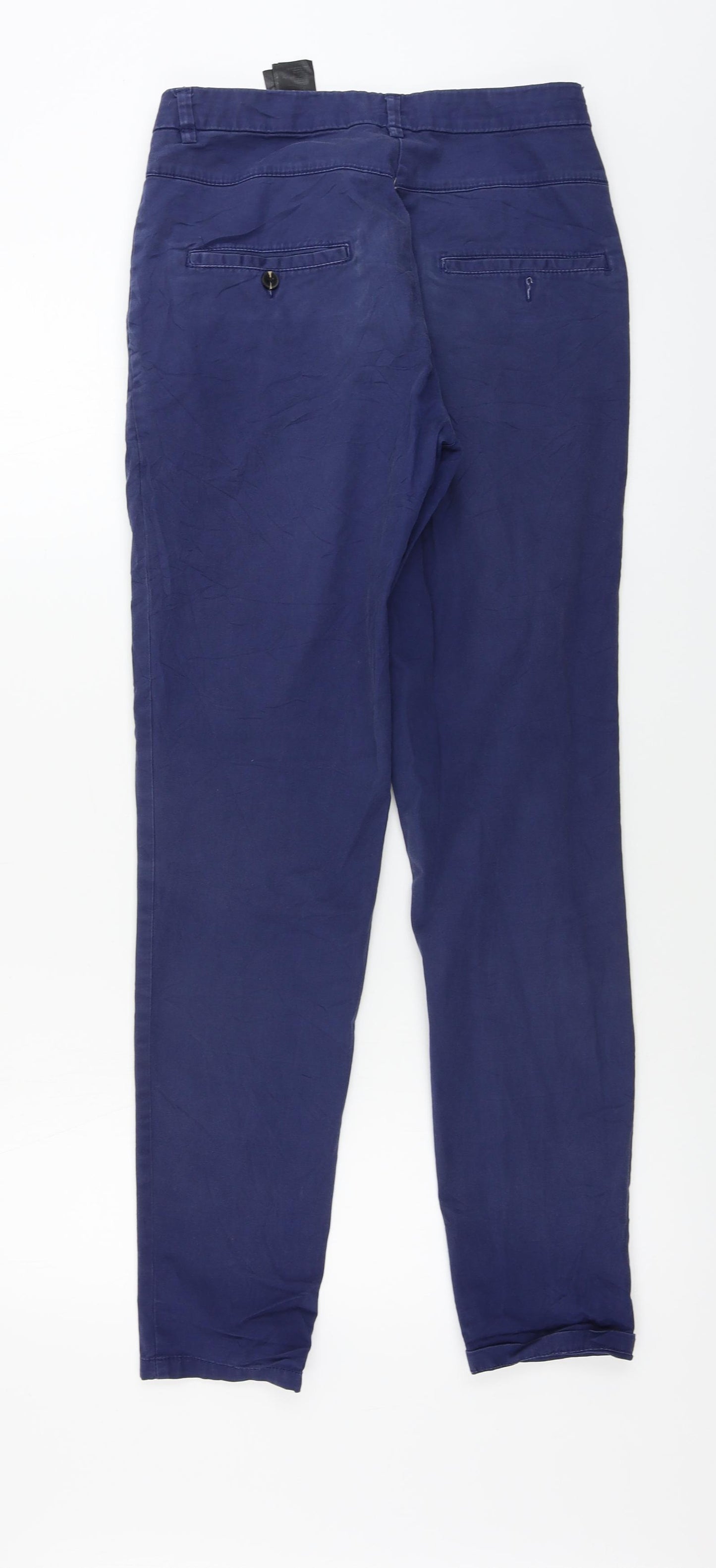 H&M Womens Blue   Chino Trousers Size 8 L29 in