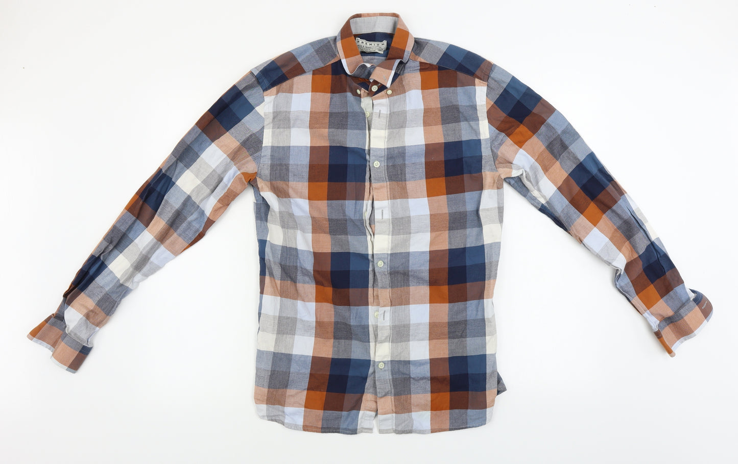 JACK & JONES Mens Grey Check   Button-Up Size L