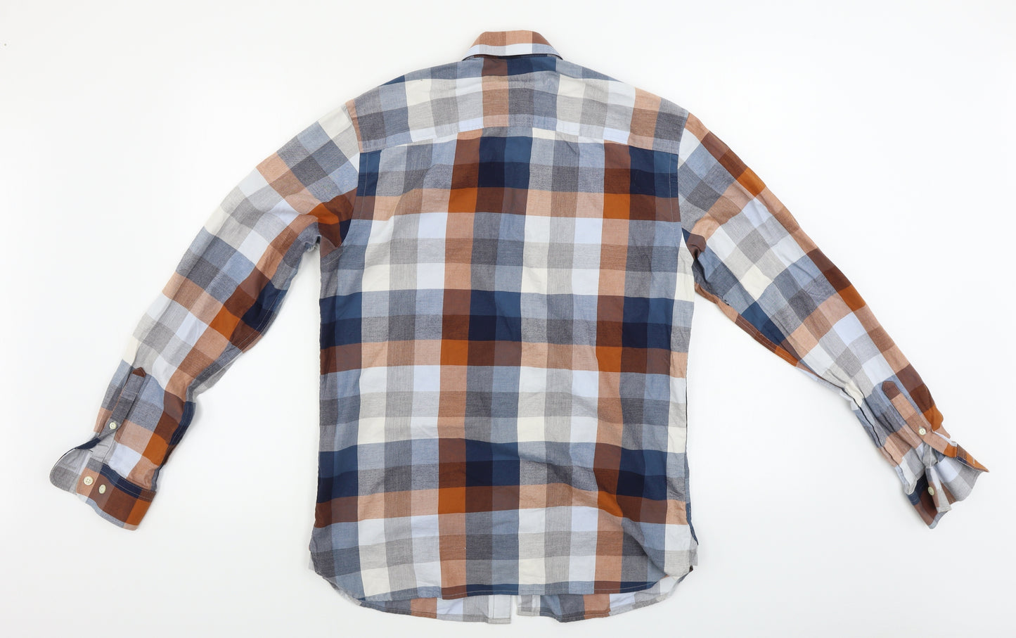 JACK & JONES Mens Grey Check   Button-Up Size L