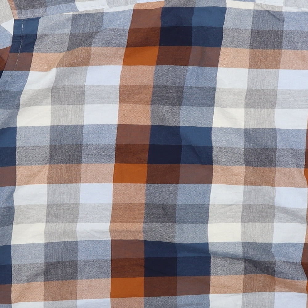 JACK & JONES Mens Grey Check   Button-Up Size L