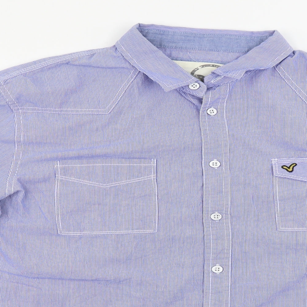 Voi Jeans  Mens Blue Striped   Button-Up Size XL