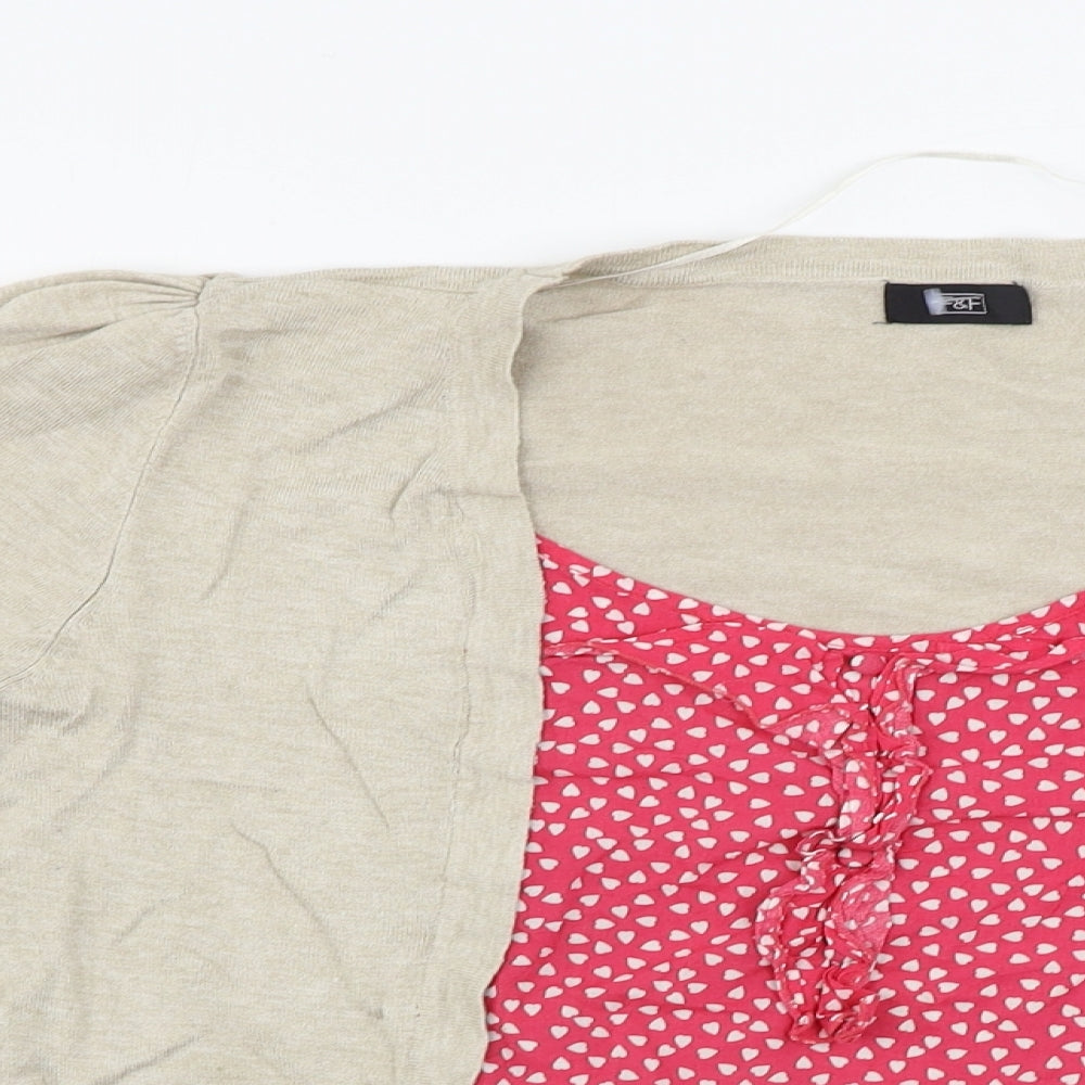 F&F  Womens Beige   Basic T-Shirt Size 12