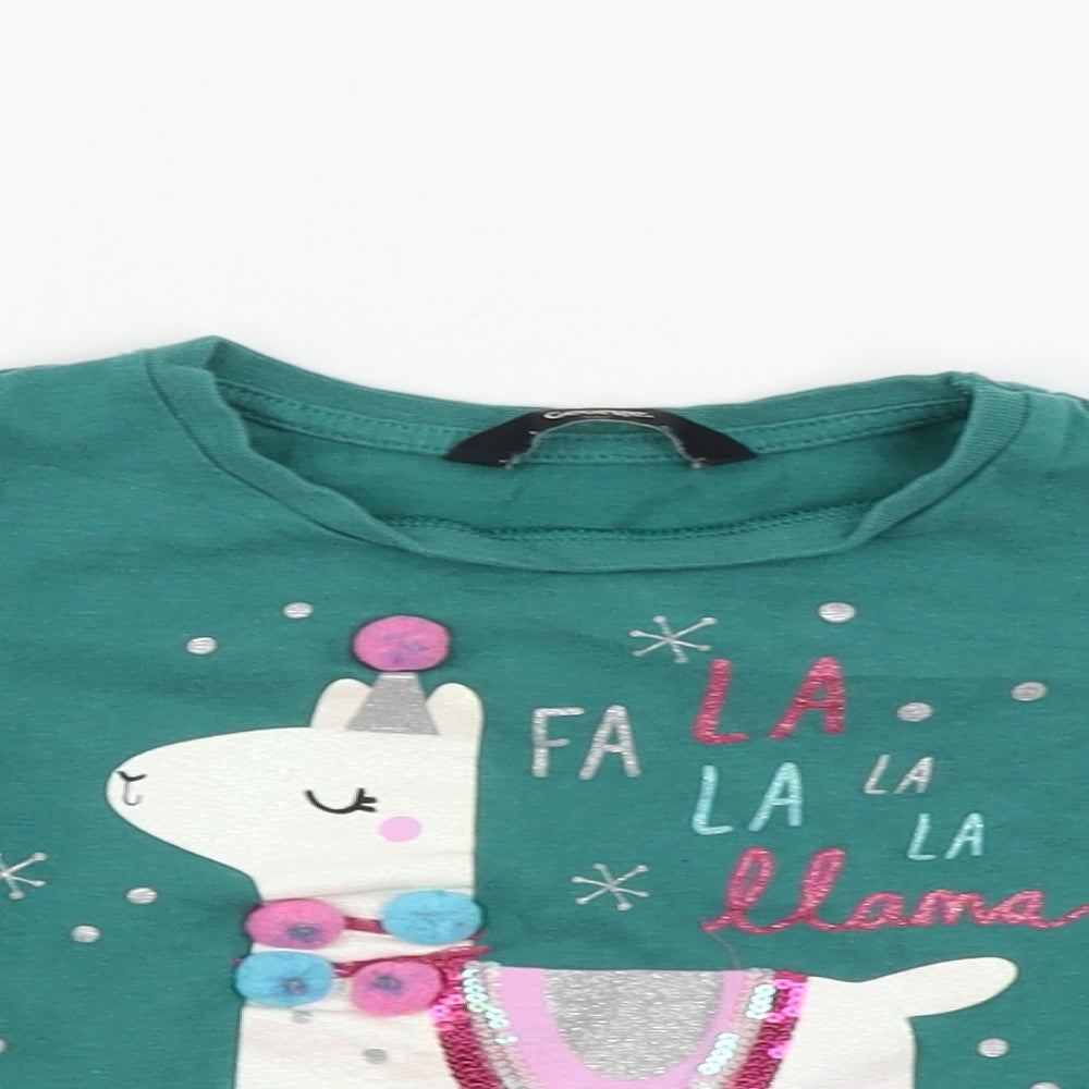 George  Girls Green   Basic T-Shirt Size 2-3 Years