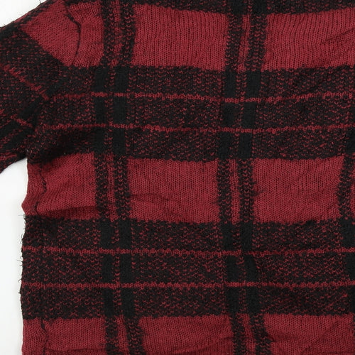 New Look  Womens Red Check  Pullover Jumper Size 8