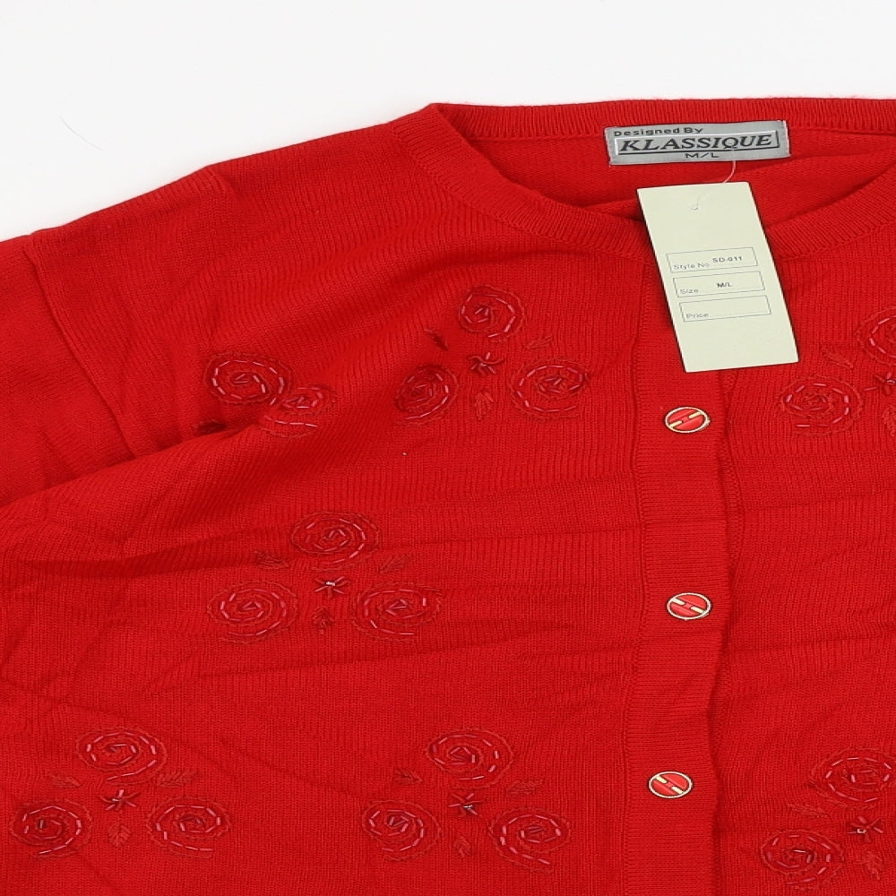 klassique Womens Red   Cardigan Jumper Size M