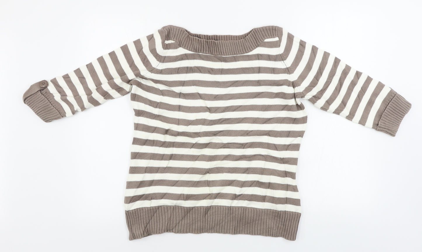 Marks and Spencer  Womens Brown Striped  Pullover Jumper Size 18