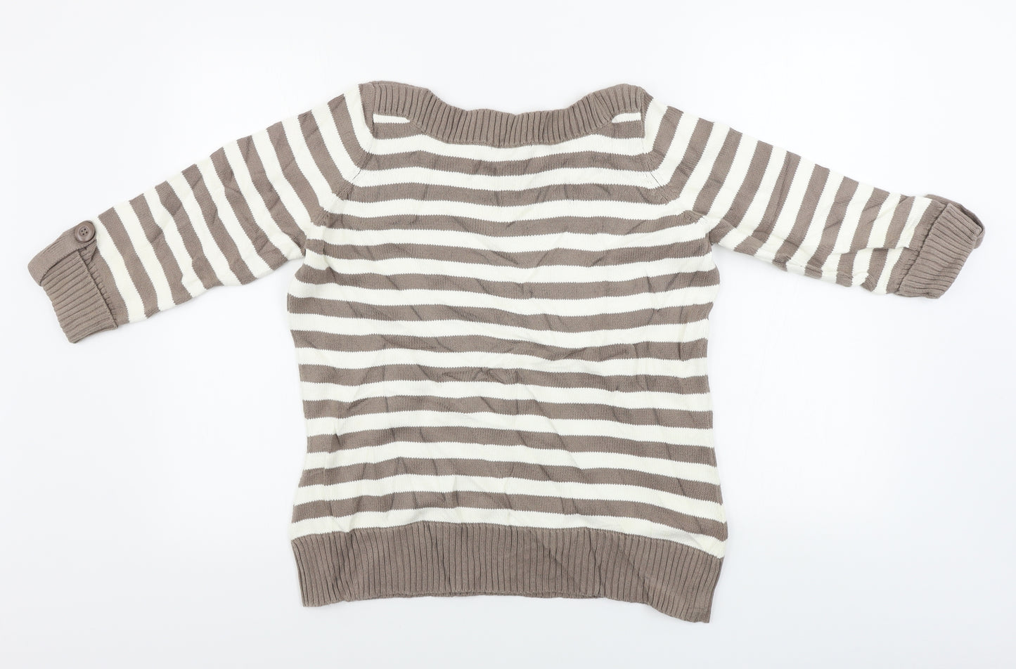 Marks and Spencer  Womens Brown Striped  Pullover Jumper Size 18