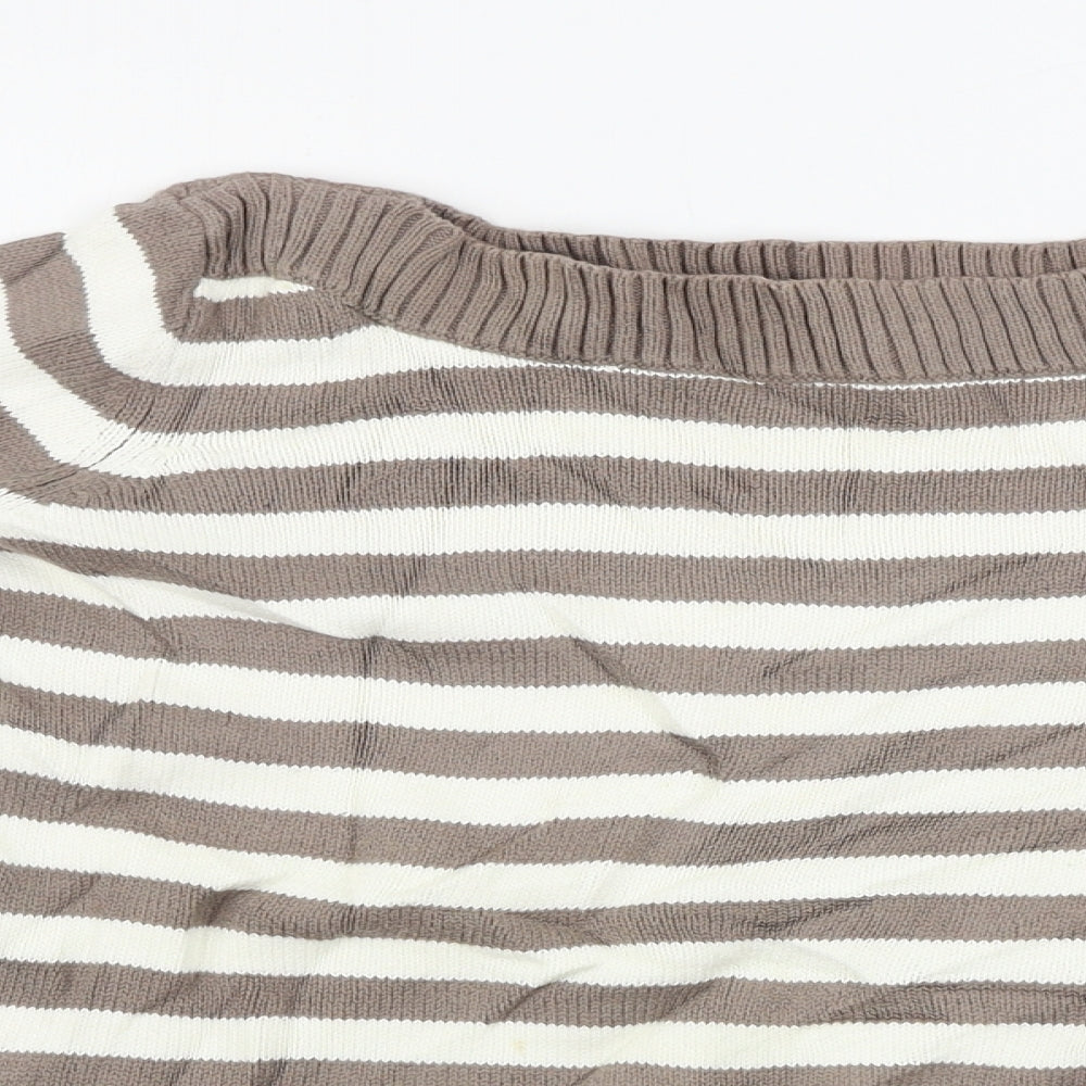 Marks and Spencer  Womens Brown Striped  Pullover Jumper Size 18