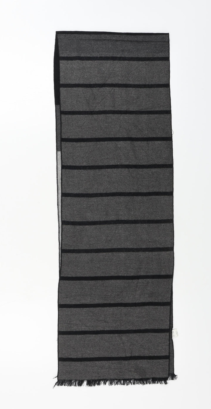 Preworn Mens Grey Striped Scarf One Size
