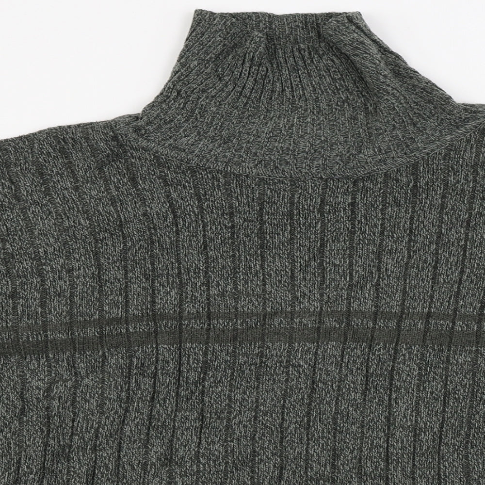 CANDA   Mens Green Striped  Pullover Jumper Size XL