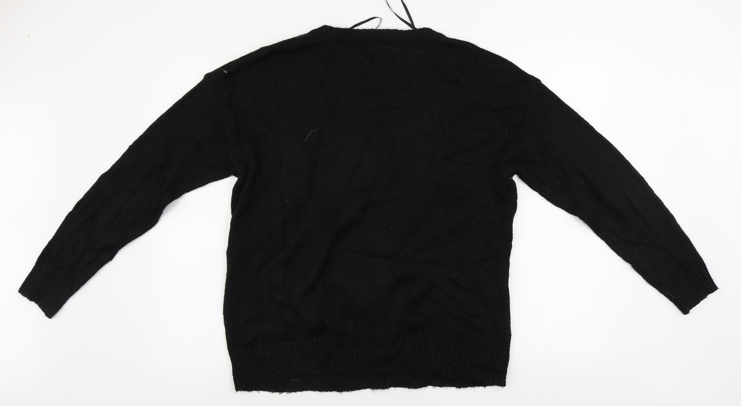 New Look  Womens Black   Pullover Jumper Size 16  - Christmas Jumper