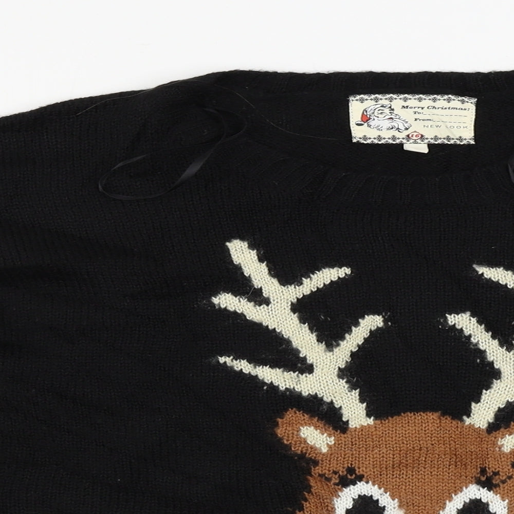 New Look  Womens Black   Pullover Jumper Size 16  - Christmas Jumper