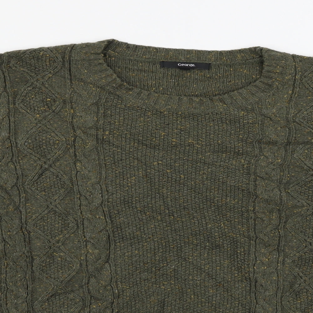 George  Mens Green   Pullover Jumper Size L
