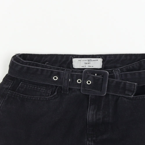 New Look  Girls Black   A-Line Skirt Size 9 Years