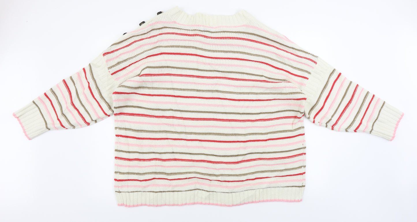 NEXT  Womens Beige Striped  Pullover Jumper Size XL