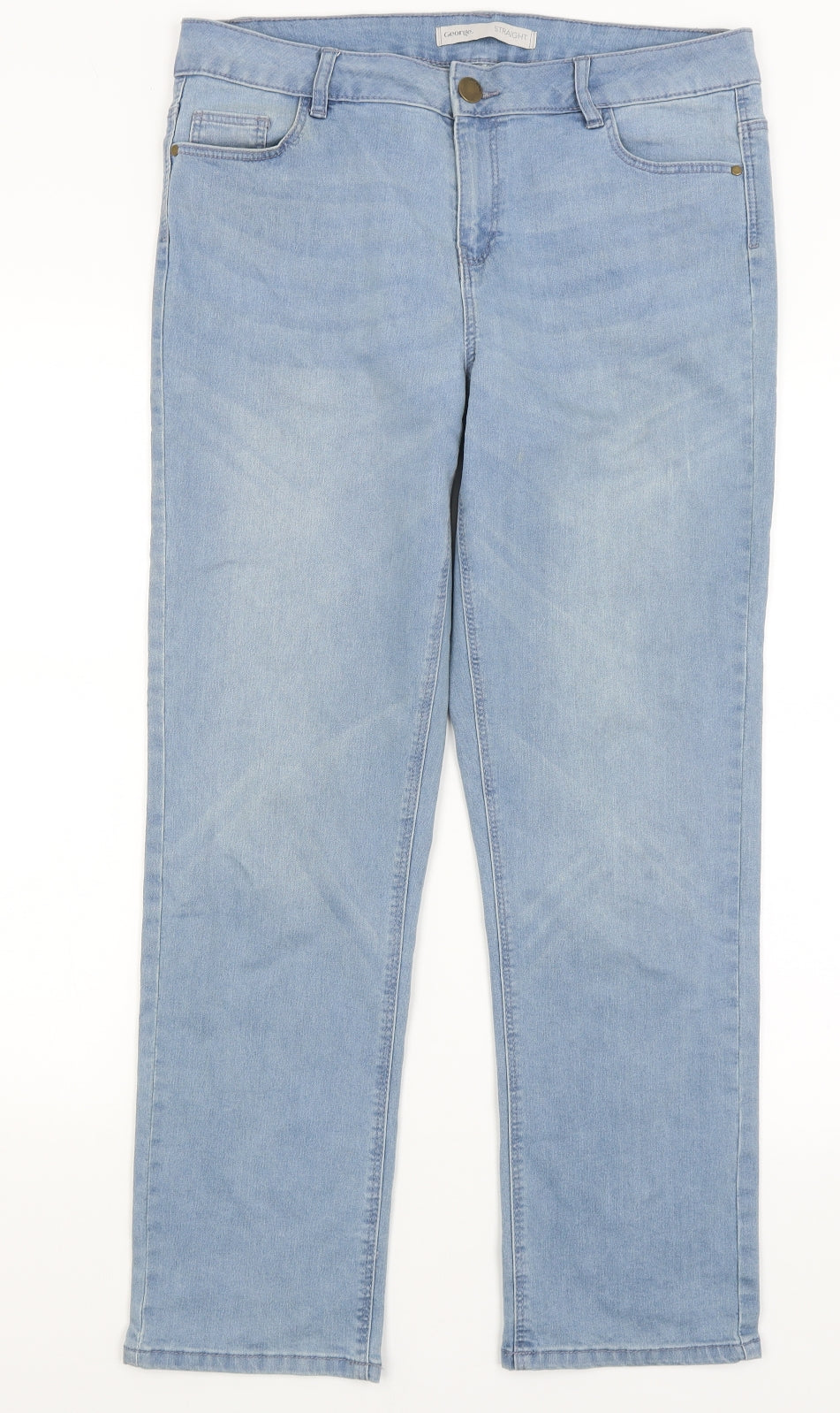 George Womens Blue   Straight Jeans Size 14 L28 in