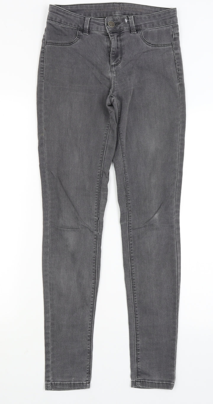 Oasis Womens Grey Skinny Jeans Size 8 L29.5 in