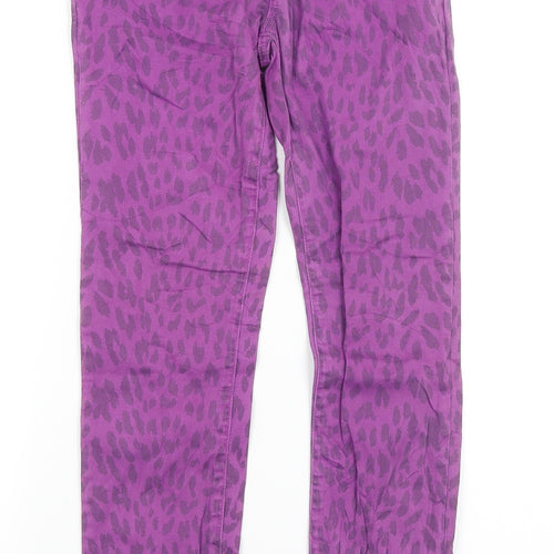 Gap Kids Girls Purple Animal Print  Straight Jeans Size 12 Years