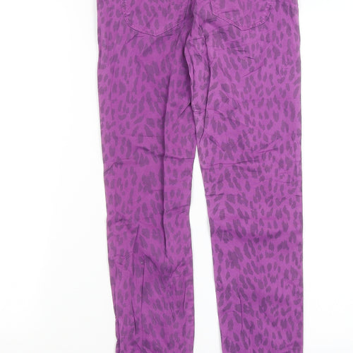 Gap Kids Girls Purple Animal Print  Straight Jeans Size 12 Years