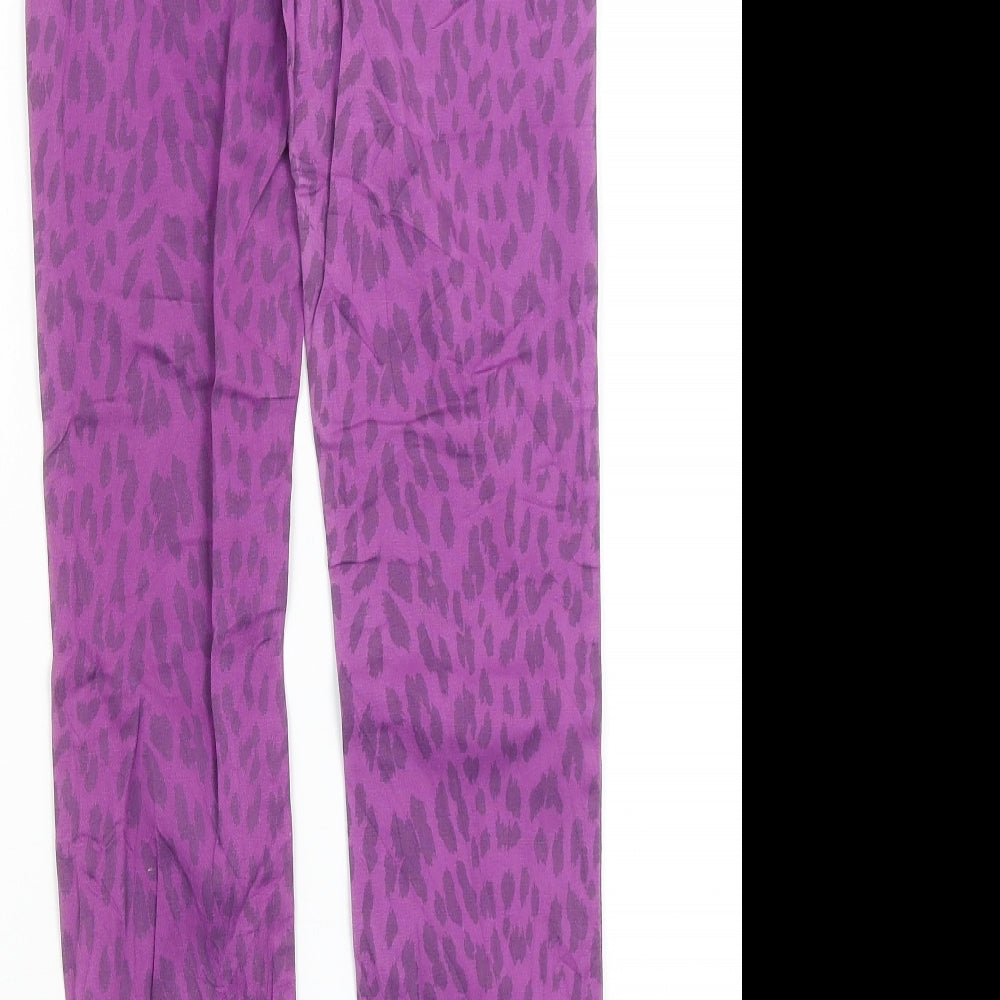Gap Kids Girls Purple Animal Print  Straight Jeans Size 12 Years