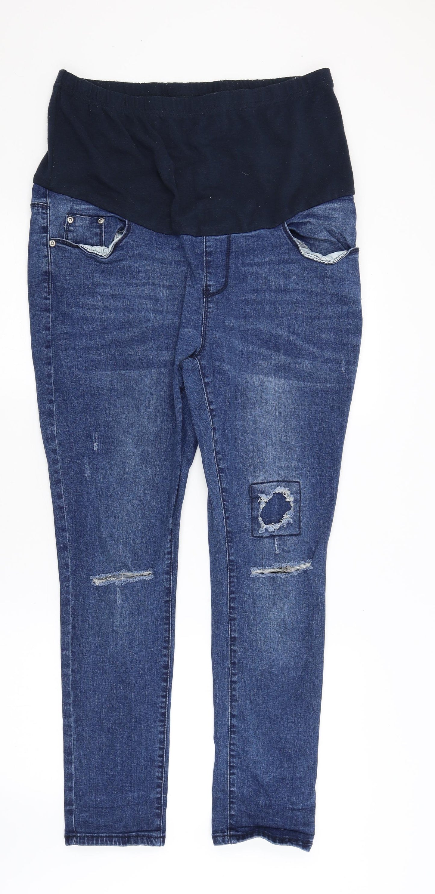 Boohoo Womens Blue   Straight Jeans Size 16 L27 in