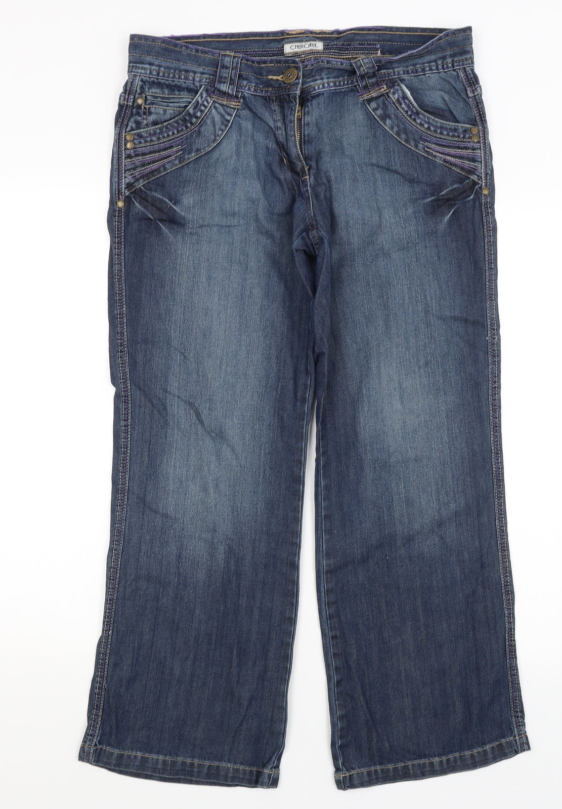 Cherokee Womens Blue   Straight Jeans Size 12 L26.5 in