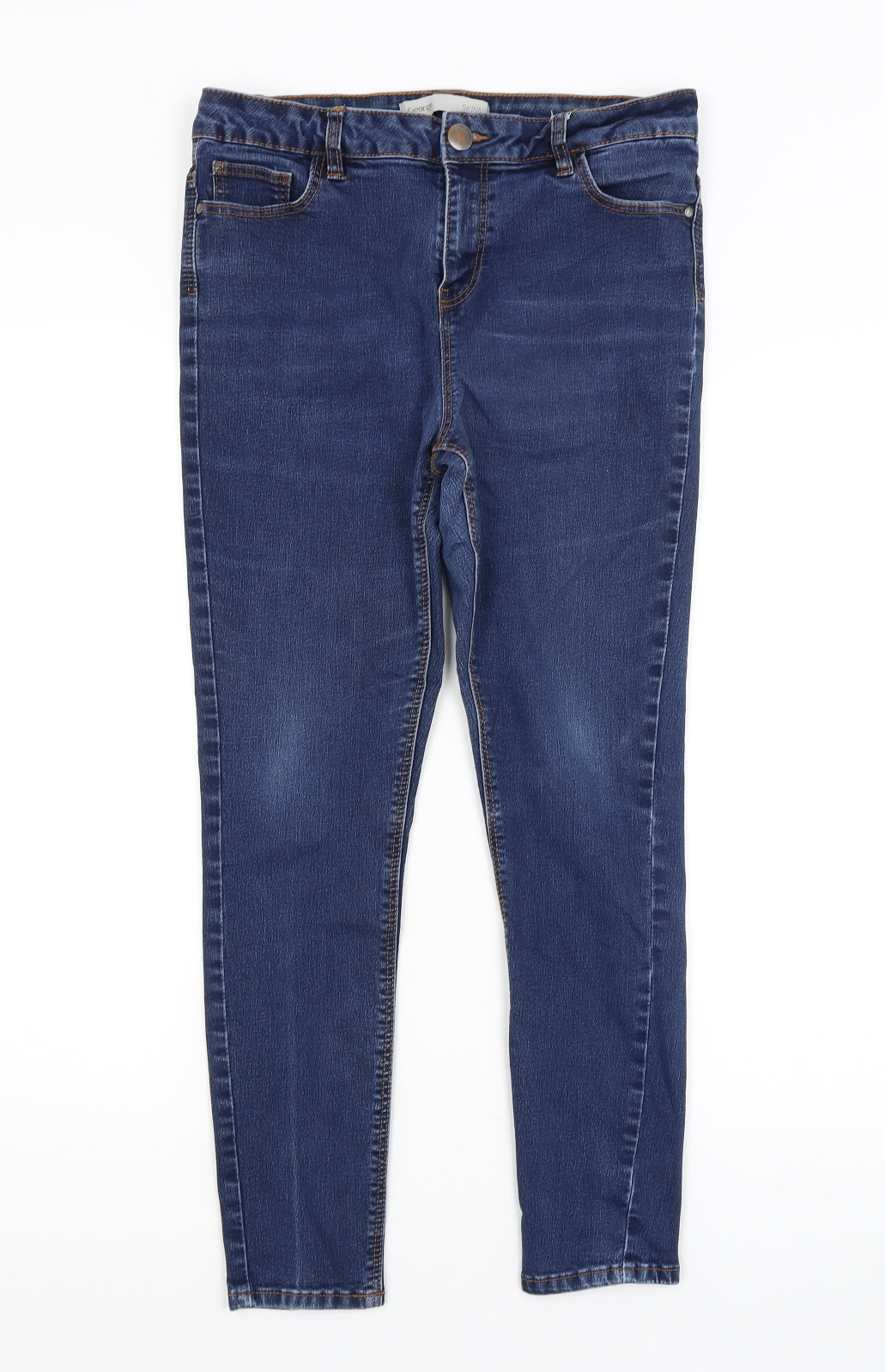 George Womens Blue   Skinny Jeans Size 14 L25 in