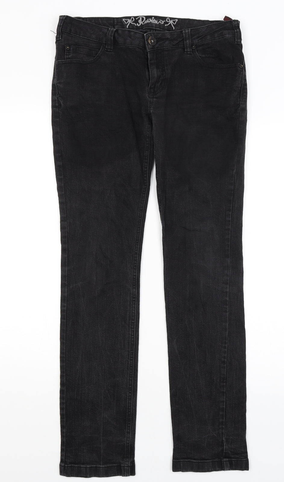 Review Womens Black   Straight Jeans Size 32 in L31 in