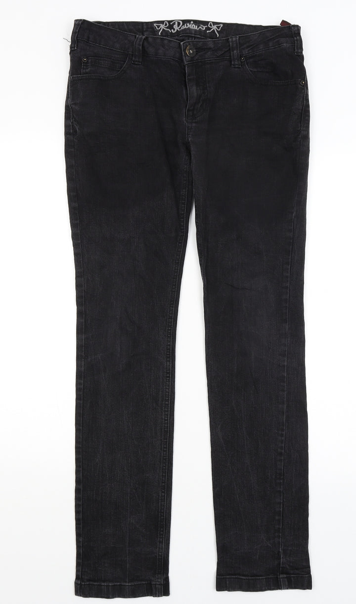 Review Womens Black   Straight Jeans Size 32 in L31 in