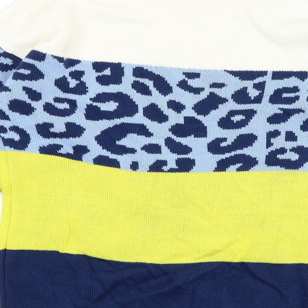 Studio Womens Blue Animal Print  Pullover Jumper Size 12