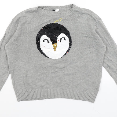 Divided Womens Grey   Pullover Jumper Size S  - Penguin Baubaul
