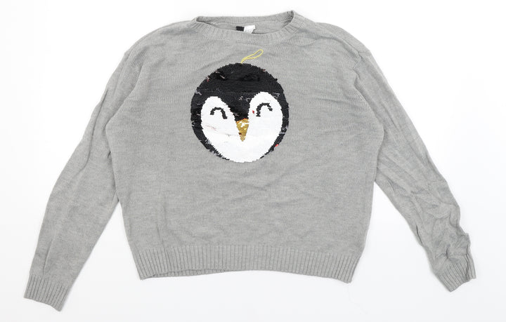 Divided Womens Grey   Pullover Jumper Size S  - Penguin Baubaul