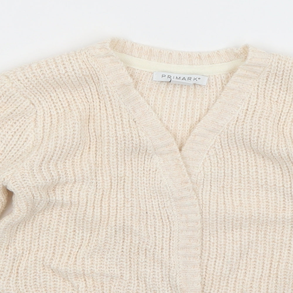 Primark Girls Ivory   Wrap Jumper Size 6-7 Years