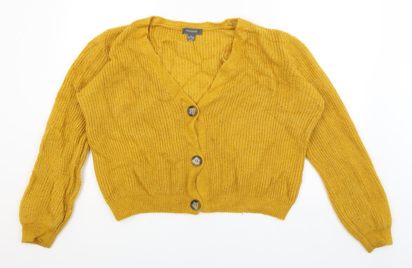 Primark Womens Yellow   Cardigan Jumper Size 18
