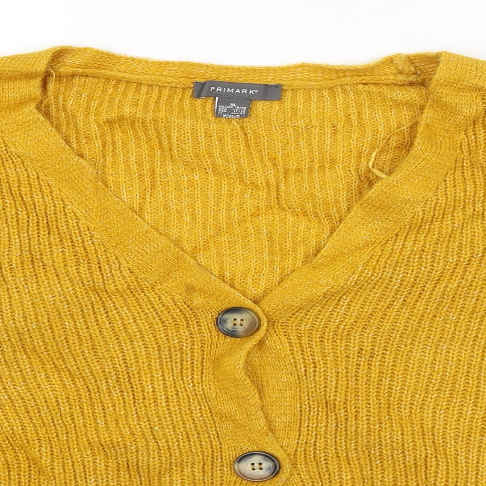 Primark Womens Yellow   Cardigan Jumper Size 18