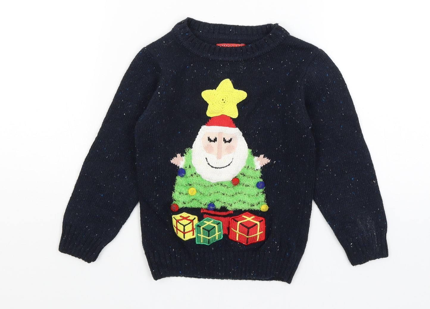 TU Girls Blue   Pullover Jumper Size 2-3 Years  - Christmas